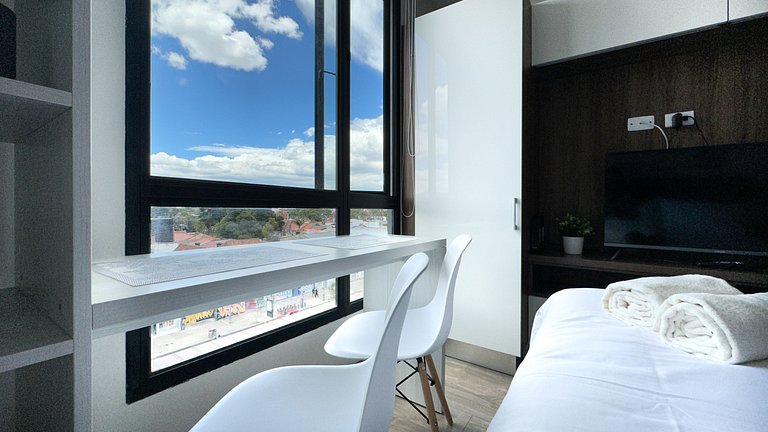 NUEVO Exclusivo apartaestudio con vista a Bogotá