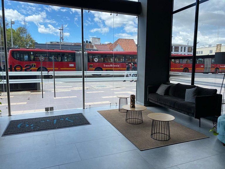 Moderno apartaestudio con vista de Bogotá